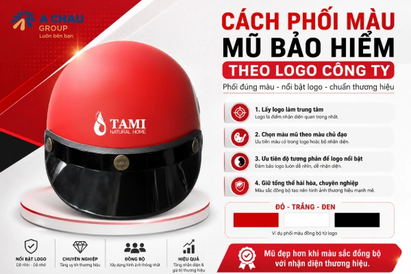 Hướng dẫn phối màu mũ bảo hiểm theo logo công ty chuẩn nhất
