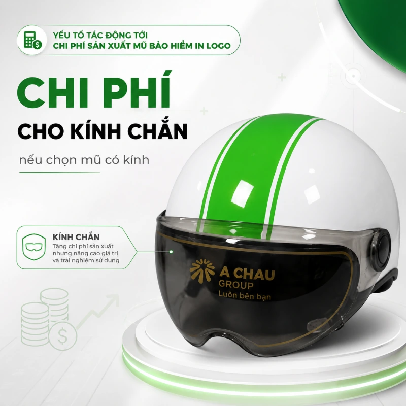 Chi phí cho kính chắn nếu chọn mũ có kính