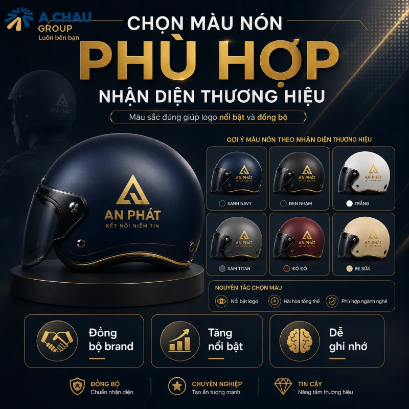 In logo lên nón bảo hiểm ở đâu tốt nhất? 3 In logo lên nón bảo hiểm cần phải chọn màu nón phù hợp nhận diện thương hiệu