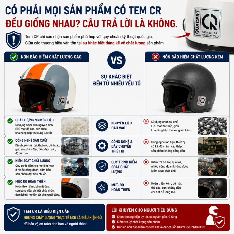 Tem CR là viết tắt của từ gì? Ý nghĩa thực sự của dấu CR 5 Có phải mọi sản phẩm có tem CR đều giống nhau?