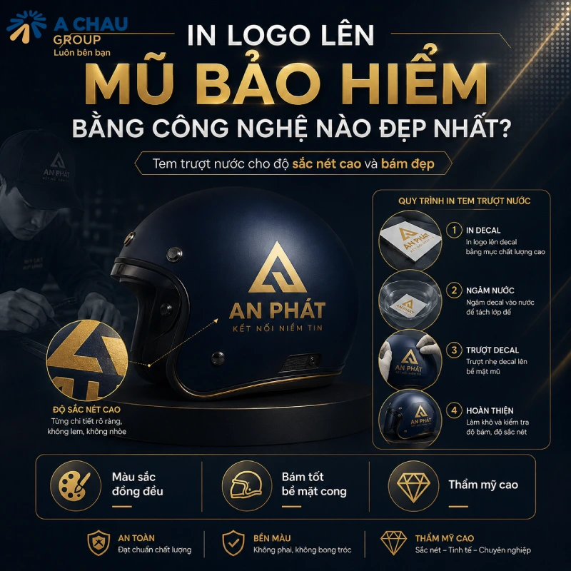 In logo lên nón bảo hiểm ở đâu tốt nhất? 5 In logo lên mũ bảo hiểm bằng công nghệ nào đẹp nhất?
