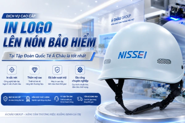 In logo lên nón bảo hiểm tại Á Châu