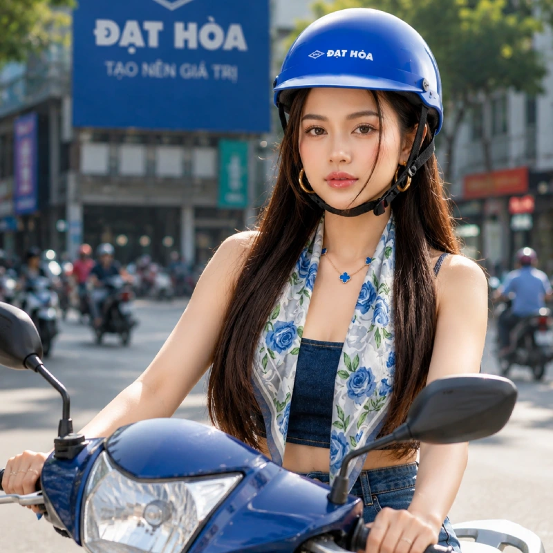 Ưu điểm của nón bảo hiểm in logo là Khả năng nhận diện thương hiệu ngoài đời cực kỳ tốt