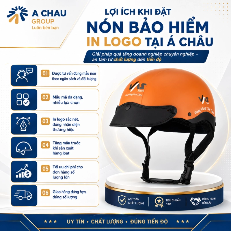 Lợi ích khi đặt nón bảo hiểm in logo tại HCM ở Á Châu