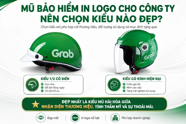 Mẫu mũ bảo hiểm in logo cho công ty