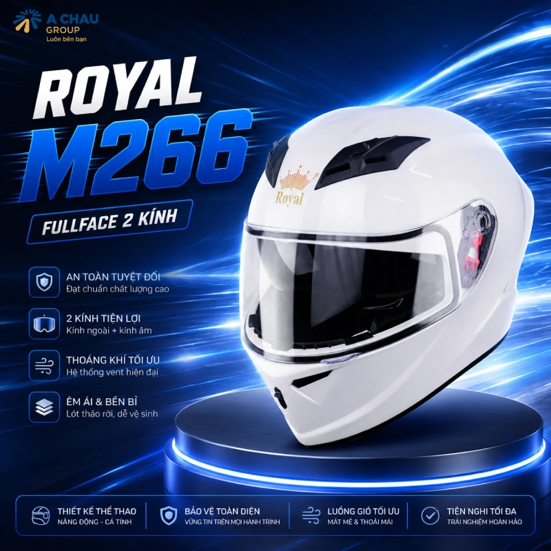 Tổng hợp các mũ bảo hiểm quảng cáo fullface đẹp 2026 11 Nón bảo hiểm quảng cáo Fullface Royal M266