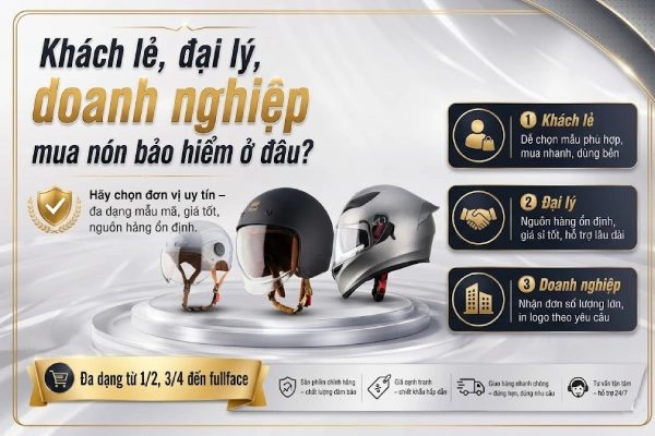 Khách lẻ, đại lý, doanh nghiệp mua nón bảo hiểm ở đâu?