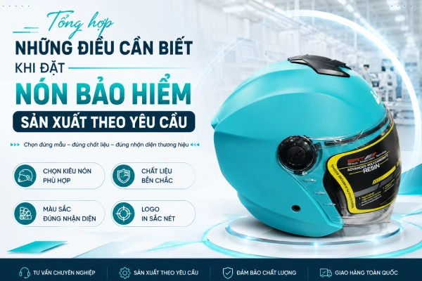10 điều cần biết khi đặt nón bảo hiểm sản xuất theo yêu cầu