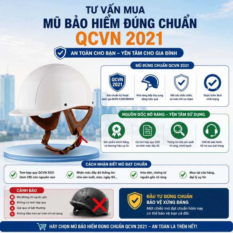 Tư vấn mua mũ bảo hiểm đúng chất lượng phải có nguồn gốc rõ ràng