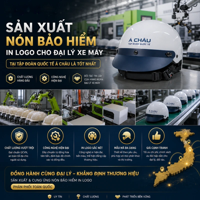 Sản xuất nón bảo hiểm in logo cho đại lý xe máy ở đâu tốt nhất?