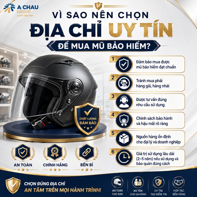 Vì sao nên chọn địa chỉ uy tín để mua mũ bảo hiểm?