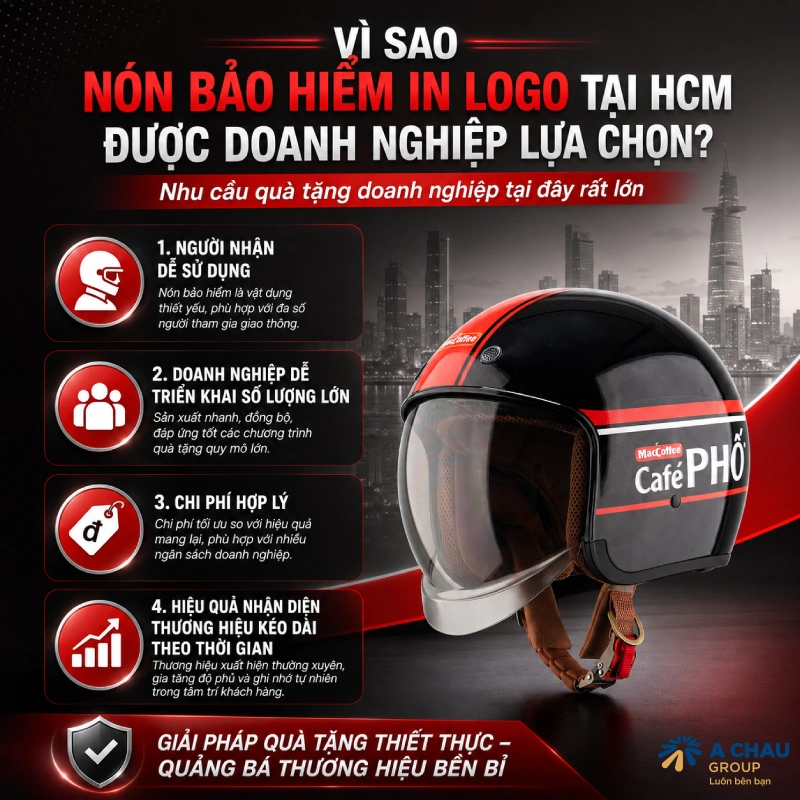 Vì sao nón bảo hiểm in logo tại HCM được doanh nghiệp lựa chọn?