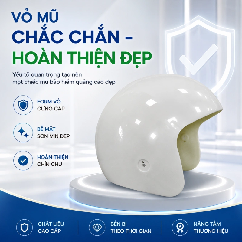 7 yếu tố tạo nên mũ bảo hiểm quảng cáo đẹp 6 Chất lượng vỏ nón là yếu tố tạo nên nón bảo hiểm quảng cáo đẹp