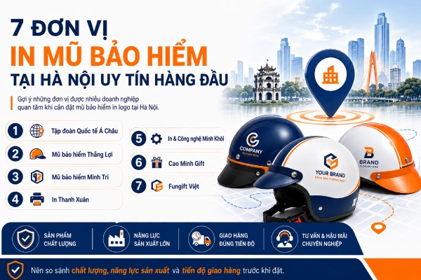 Tổng hợp 7 đơn vị in mũ bảo hiểm tại Hà Nội tốt nhất