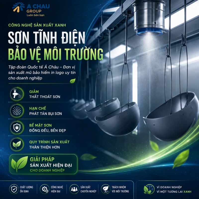Á Châu góp phần bảo vệ môi trường bằng công nghệ sơn tĩnh điện trong sản xuất mũ bảo hiểm