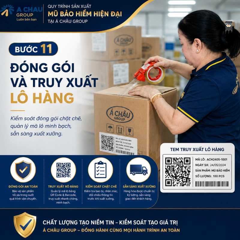 Bước 11: Đóng gói và truy xuất lô hàng