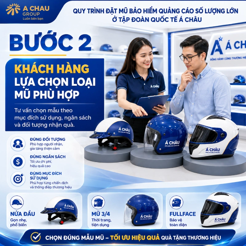 Quy trình đặt mũ bảo hiểm quảng cáo số lượng lớn ở Tạp đoàn quốc tế Á Châu bước 2