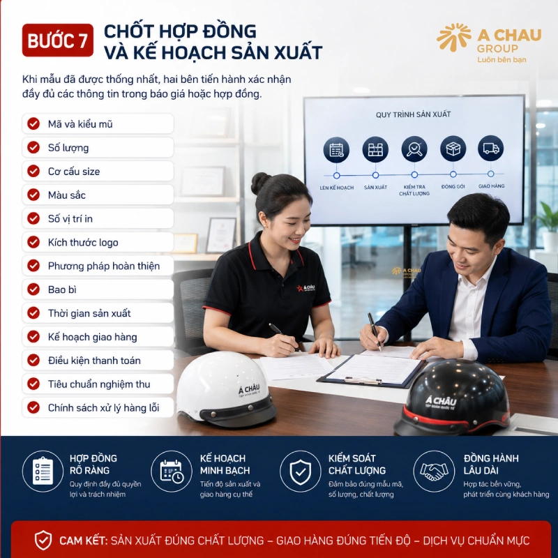 Bước 7: Chốt hợp đồng và kế hoạch sản xuất