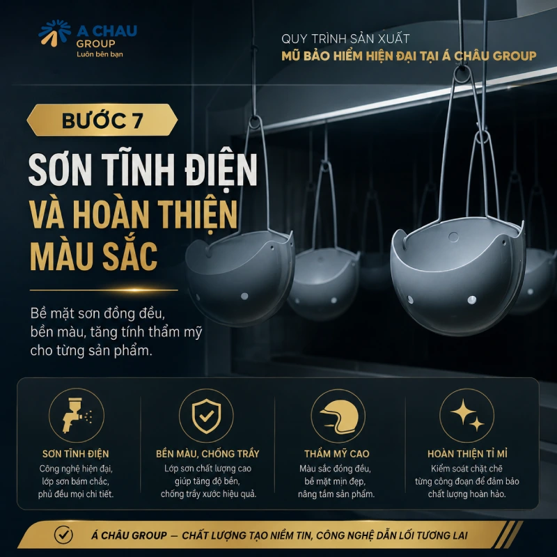 Bước 7: Sơn tĩnh điện và hoàn thiện màu sắc