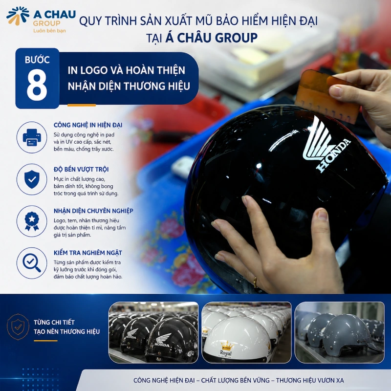 Bước 8: In logo nhận diện thương hiệu