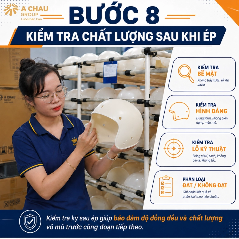 Bước 8: Kiểm tra chất lượng sau khi ép