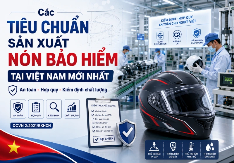 Các tiêu chuẩn trong sản xuất nón bảo hiểm tại Việt Nam