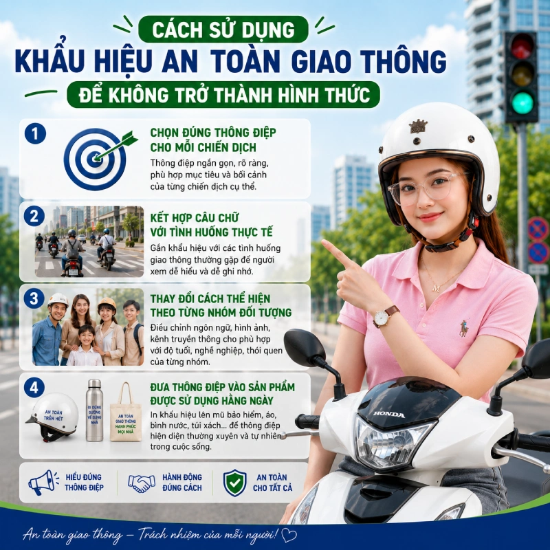 Cách sử dụng khẩu hiệu an toàn giao thông để không trở thành hình thức