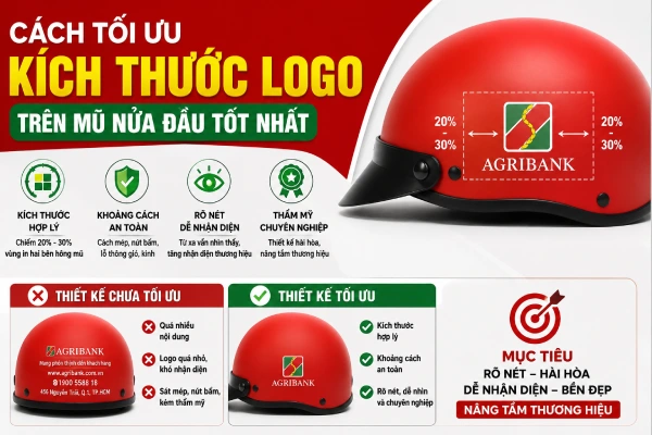 Cách tối ưu kích thước logo trên mũ nửa đầu tốt nhất