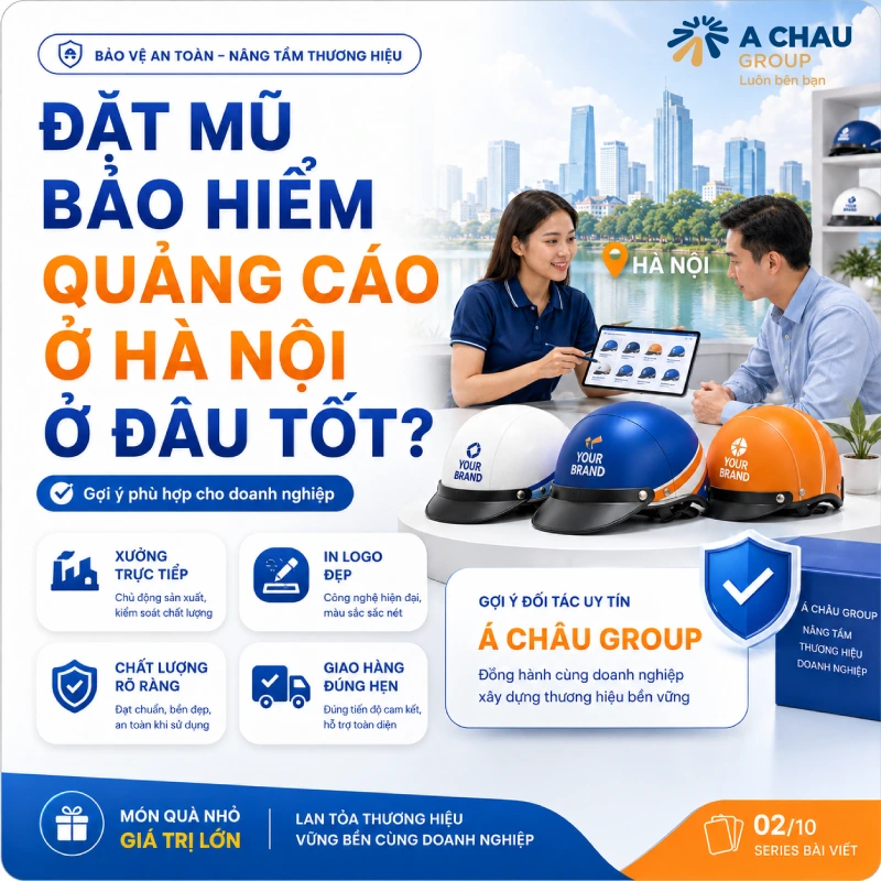 Đặt mũ bảo hiểm quảng cáo ở Hà Nội ở đâu tốt?