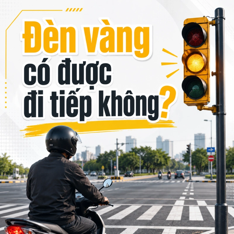 Đèn vàng có được đi tiếp không?
