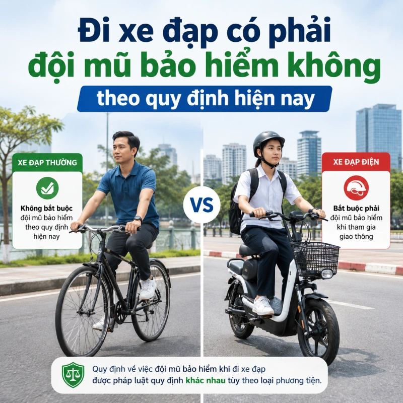 Đi xe đạp có phải đội mũ bảo hiểm không theo quy định hiện nay?