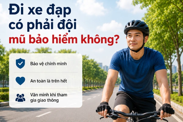 Đi xe đạp có phải đội mũ bảo hiểm không