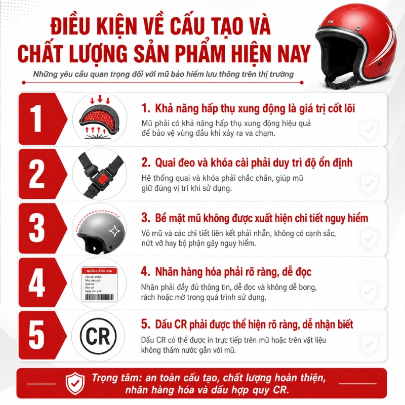 Điều kiện về cấu tạo và chất lượng sản phẩm