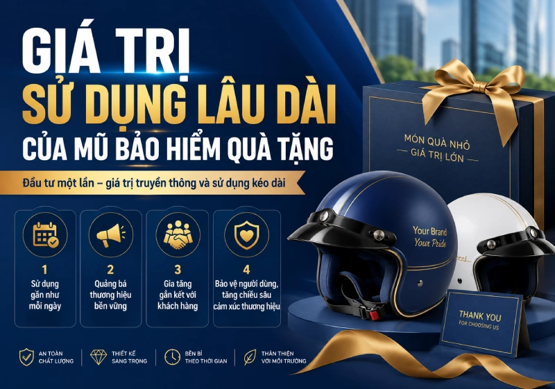Giá trị sử dụng lâu dài của mũ bảo hiểm quà tặng như thế nào?