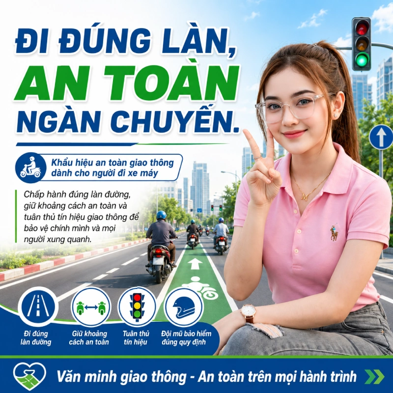 Khẩu hiệu về an toàn giao thông dành cho người đi xe máy