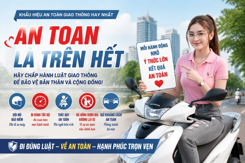 96 khẩu hiệu an toàn giao thông ngắn gọn, hay nhất 2026