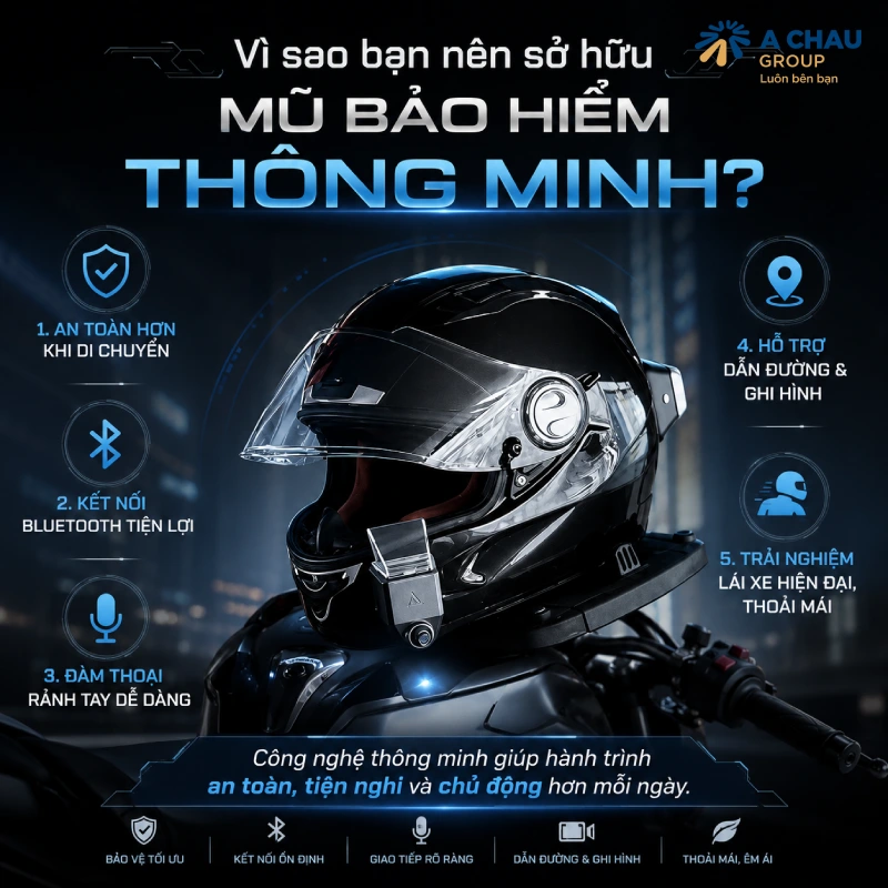 5 mũ bảo hiểm thông minh tốt nhất hiện nay 2 Lý do bạn nên sở hữu mũ bảo hiểm thông minh?
