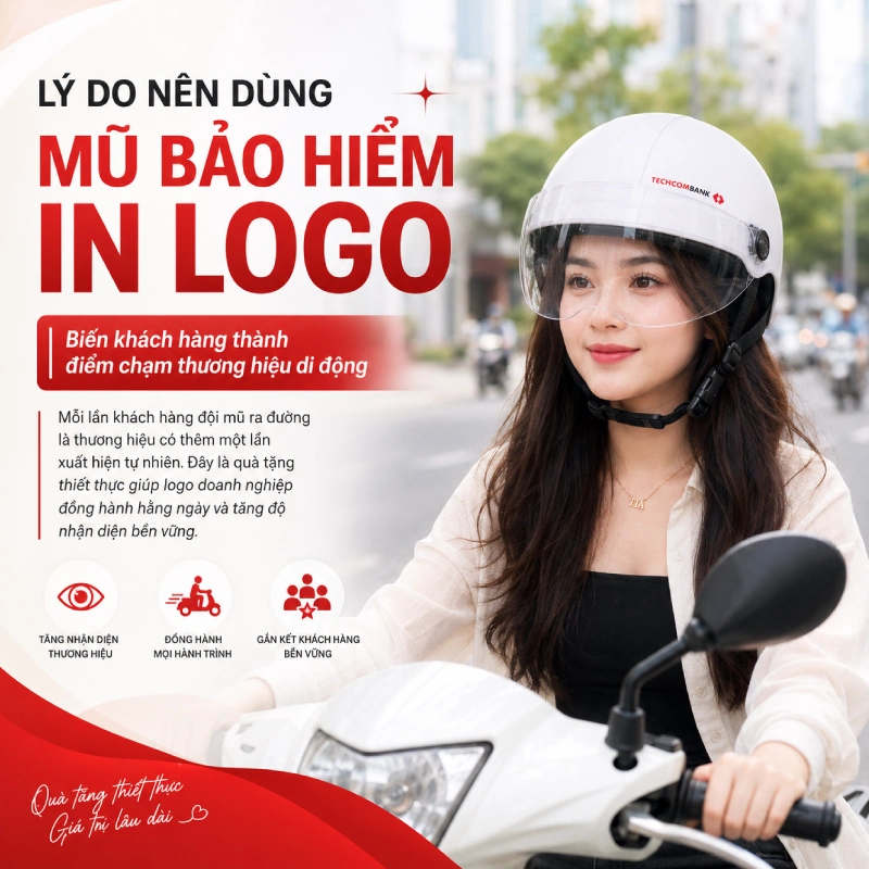 Nên dùng mũ bảo hiểm in logo làm quà tặng khách hàng vì Biến khách hàng thành điểm chạm thương hiệu di động