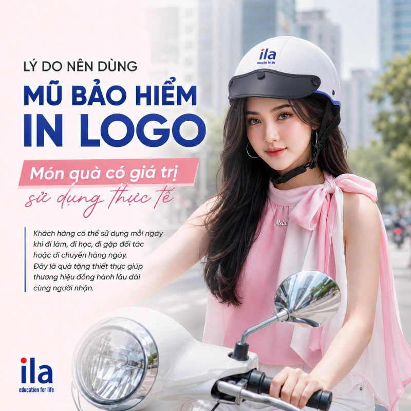 Vì sao nên dùng mũ bảo hiểm in logo làm quà tặng khách hàng vì là món quà có giá trị sử dụng thực tế