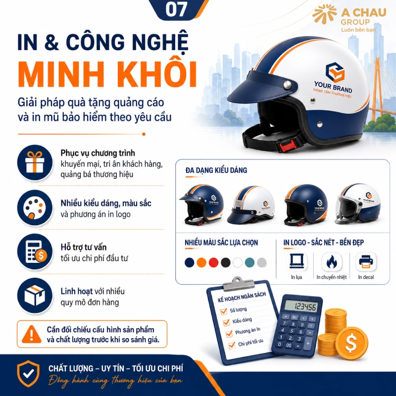  Minh khôi đơn vị in mũ bảo hiểm tại Hà Nội uy tín