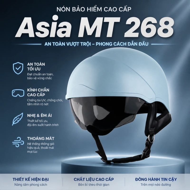 Tổng hợp 10 mẫu mũ bảo hiểm 1/2 đẹp nhất 11 Nón bảo hiểm 1/2 đẹp MT268