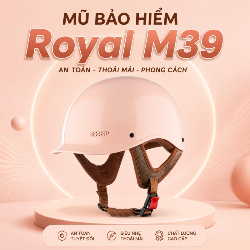 Tổng hợp 10 mẫu mũ bảo hiểm 1/2 đẹp nhất 2 Mũ bảo hiểm 1/2 đẹp M39