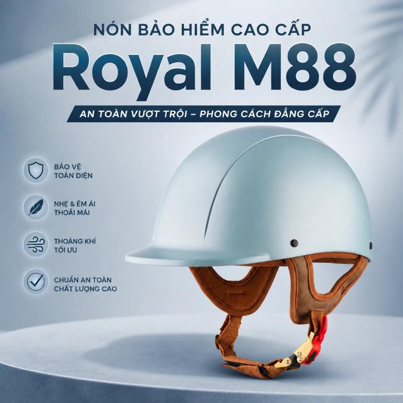 Tổng hợp 10 mẫu mũ bảo hiểm 1/2 đẹp nhất 3 Mũ bảo hiểm 1/2 đẹp M88