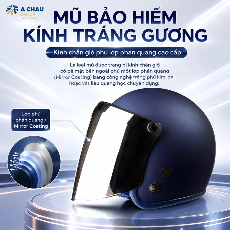 Mũ bảo hiểm kính tráng gương là gì 1 Mũ bảo hiểm kính tráng gương là gì