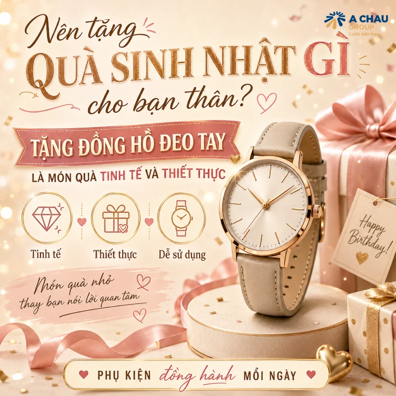 Nên nên tặng quà sinh nhật gì cho bạn thân ý nghĩa 4 Nên tặng quà sinh nhật gì cho bạn thân tặng Đồng hồ đeo tay