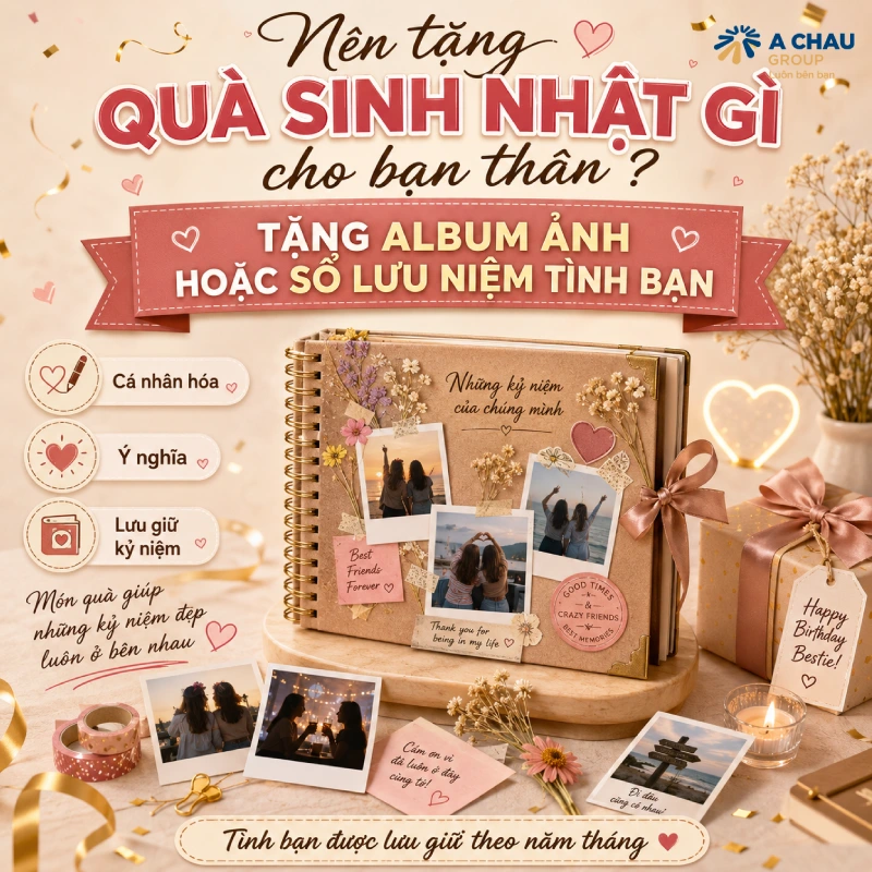 Nên nên tặng quà sinh nhật gì cho bạn thân ý nghĩa 3 Nên tặng quà sinh nhật gì cho bạn thân tặng Album ảnh hoặc sổ lưu niệm tình bạn