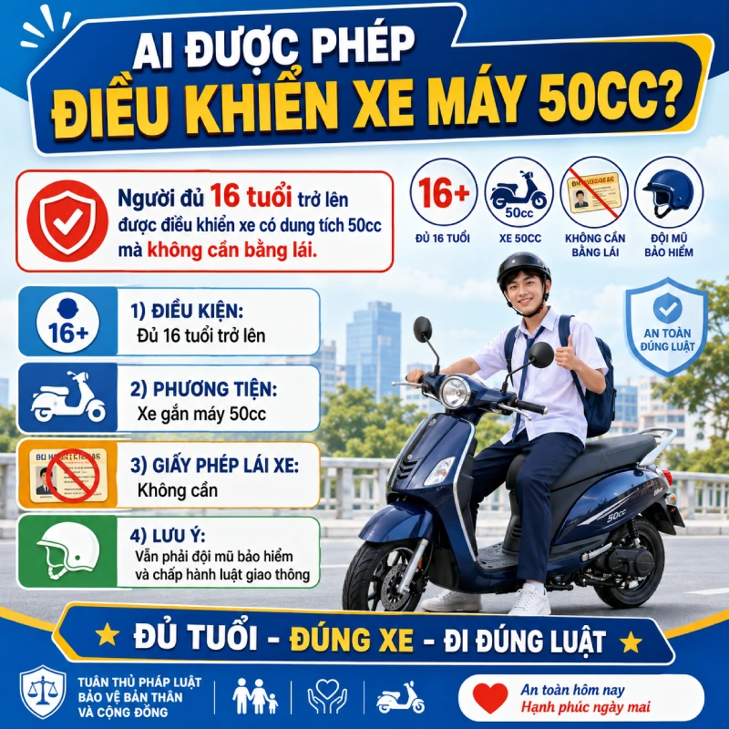 Ai được phép điều khiển xe máy 50cc?