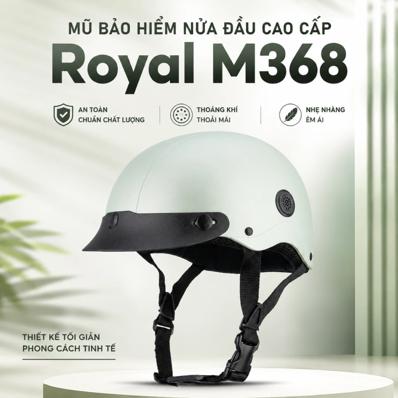 Tổng hợp 10 mẫu mũ bảo hiểm 1/2 đẹp nhất 4 Mũ bảo hiểm 1/2 đẹp M368