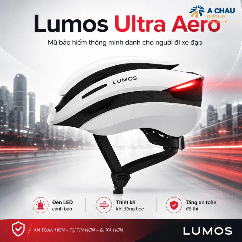 5 mũ bảo hiểm thông minh tốt nhất hiện nay 8 Lumos Ultra Aero, mũ bảo hiểm thông minh dành cho người đi xe đạp