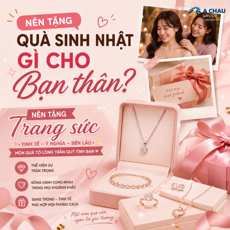 Nên nên tặng quà sinh nhật gì cho bạn thân ý nghĩa 7 Nên tặng quà sinh nhật gì cho bạn thân nên chọn Trang sức
